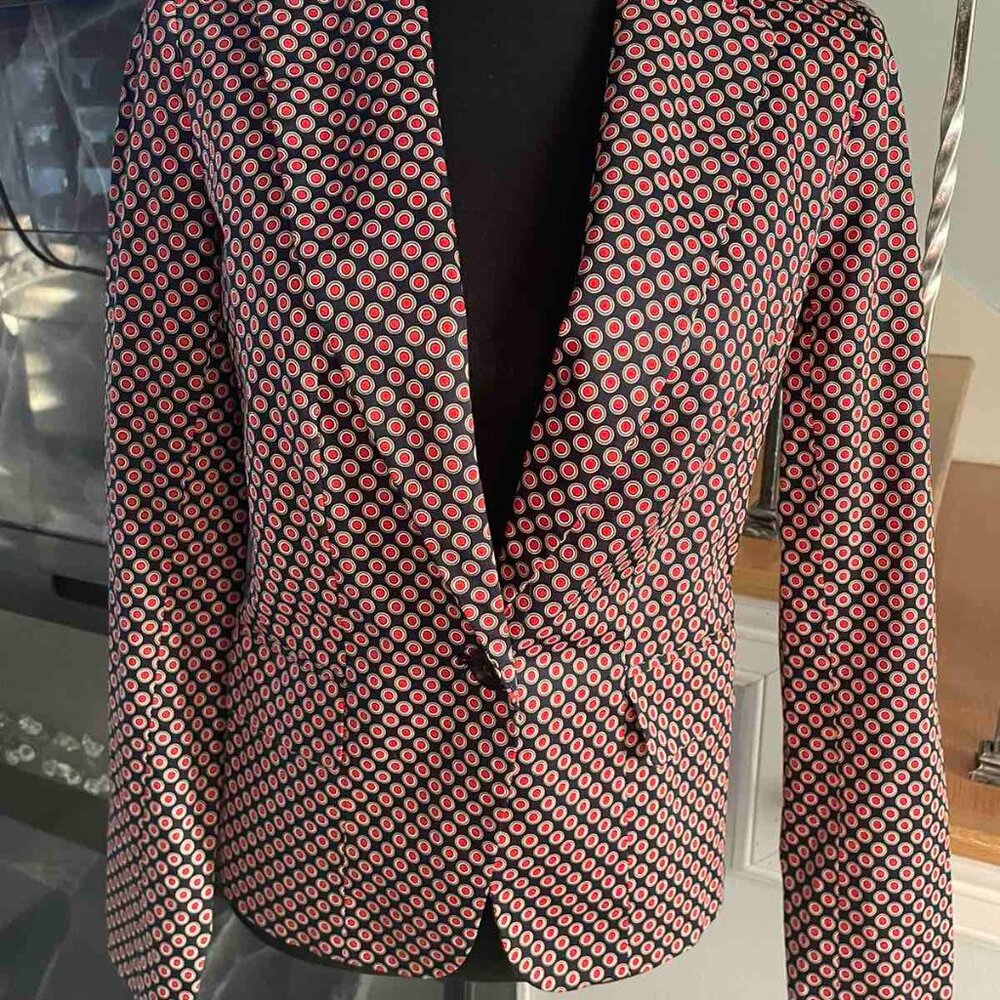 Michael Kors Womens Circle Print Blazer Size 4 Slightly